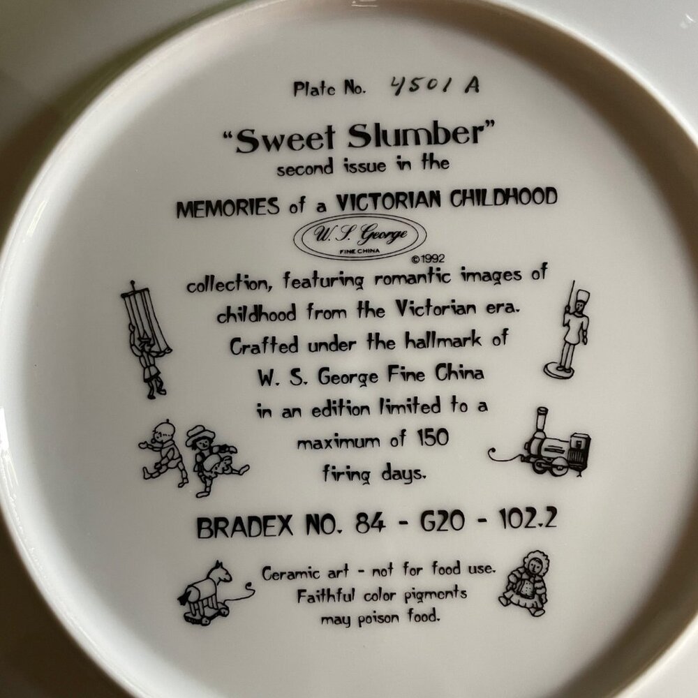 Memories of a Victorian Childhood "Sweet Slumber" Plate 2nd Issue #4501A - Picture 2 of 2